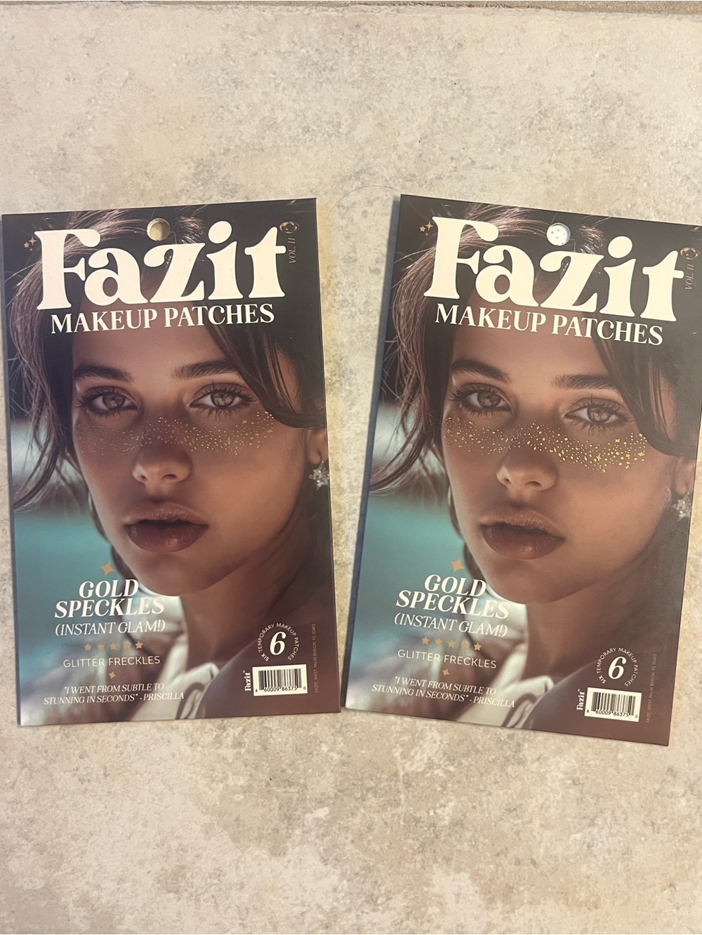 NEW Fazit Glitter Speckle Makeup Patches in Gold xTWO